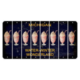 Michigan Water Winter Wonderland Cut License Plate Strips (Set of 8) Milkshake