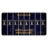 Michigan Water Winter Wonderland Cut License Plate Strips (Set of 8) Liberty Bell