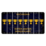 Michigan Water Winter Wonderland Cut License Plate Strips (Set of 8) Trophy