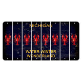 Michigan Water Winter Wonderland Cut License Plate Strips (Set of 8) Lobster