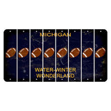 Michigan Water Winter Wonderland Cut License Plate Strips (Set of 8) Football