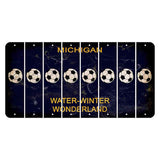 Michigan Water Winter Wonderland Cut License Plate Strips (Set of 8) Soccerball