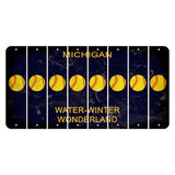 Michigan Water Winter Wonderland Cut License Plate Strips (Set of 8) Softball