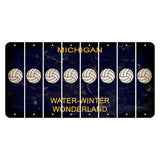Michigan Water Winter Wonderland Cut License Plate Strips (Set of 8) Volleyball