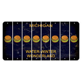 Michigan Water Winter Wonderland Cut License Plate Strips (Set of 8) Hamburger