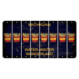 Michigan Water Winter Wonderland Cut License Plate Strips (Set of 8) French Fries