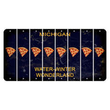 Michigan Water Winter Wonderland Cut License Plate Strips (Set of 8) Pizza