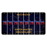 Michigan Water Winter Wonderland Cut License Plate Strips (Set of 8) Democrat