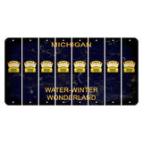 Michigan Water Winter Wonderland Cut License Plate Strips (Set of 8) School Bus