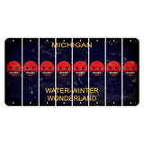 Michigan Water Winter Wonderland Cut License Plate Strips (Set of 8) Emoji - Pissed