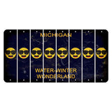 Michigan Water Winter Wonderland Cut License Plate Strips (Set of 8) Emoji - Shades