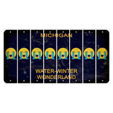Michigan Water Winter Wonderland Cut License Plate Strips (Set of 8) Emoji - Crying