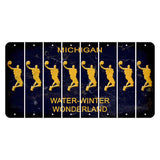 Michigan Water Winter Wonderland Cut License Plate Strips (Set of 8) Basketball Player