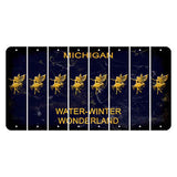 Michigan Water Winter Wonderland Cut License Plate Strips (Set of 8) Fairy