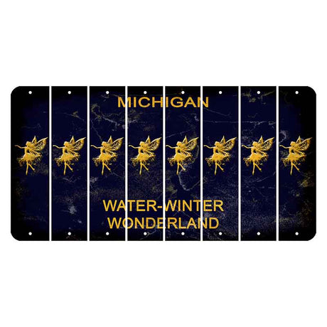 Michigan Water Winter Wonderland Cut License Plate Strips (Set of 8) Fairy