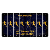 Michigan Water Winter Wonderland Cut License Plate Strips (Set of 8) Soccer Player