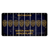 Michigan Water Winter Wonderland Cut License Plate Strips (Set of 8) Sugar Skull