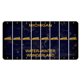 Michigan Water Winter Wonderland Cut License Plate Strips (Set of 8) Train