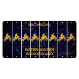 Michigan Water Winter Wonderland Cut License Plate Strips (Set of 8) Dirtbike Rider