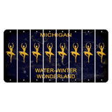 Michigan Water Winter Wonderland Cut License Plate Strips (Set of 8) Ballerina Dancer