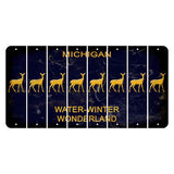 Michigan Water Winter Wonderland Cut License Plate Strips (Set of 8) Doe