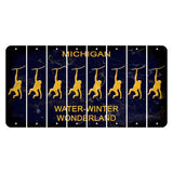 Michigan Water Winter Wonderland Cut License Plate Strips (Set of 8) Monkey