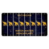 Michigan Water Winter Wonderland Cut License Plate Strips (Set of 8) Elephant