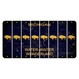 Michigan Water Winter Wonderland Cut License Plate Strips (Set of 8) Buffalo