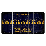 Michigan Water Winter Wonderland Cut License Plate Strips (Set of 8) Headphones