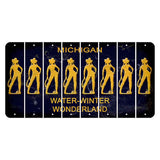Michigan Water Winter Wonderland Cut License Plate Strips (Set of 8) Cowgirl