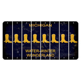 Michigan Water Winter Wonderland Cut License Plate Strips (Set of 8) Cowboy Boot