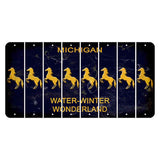 Michigan Water Winter Wonderland Cut License Plate Strips (Set of 8) Horse