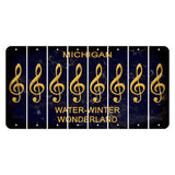 Michigan Water Winter Wonderland Cut License Plate Strips (Set of 8) Music Note