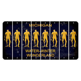 Michigan Water Winter Wonderland Cut License Plate Strips (Set of 8) Zombie