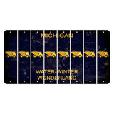 Michigan Water Winter Wonderland Cut License Plate Strips (Set of 8) Dump Truck
