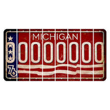 Michigan 1976 Bicentennial Cut License Plate Strips (Set of 8) O