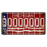 Michigan 1976 Bicentennial Cut License Plate Strips (Set of 8) Q