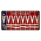 Michigan 1976 Bicentennial Cut License Plate Strips (Set of 8) V