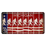 Michigan 1976 Bicentennial Cut License Plate Strips (Set of 8) Bigfoot