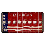 Michigan 1976 Bicentennial Cut License Plate Strips (Set of 8) Coffee Mug