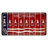 Michigan 1976 Bicentennial Cut License Plate Strips (Set of 8) Gnome