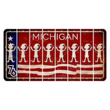Michigan 1976 Bicentennial Cut License Plate Strips (Set of 8) Elf