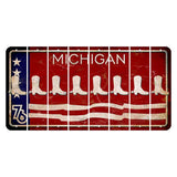Michigan 1976 Bicentennial Cut License Plate Strips (Set of 8) Cowboy Boot