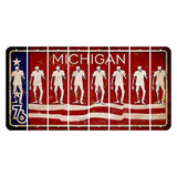 Michigan 1976 Bicentennial Cut License Plate Strips (Set of 8) Zombie