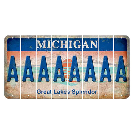 Michigan Great Lakes Splendor Cut License Plate Strips (Set of 8) A