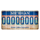 Michigan Great Lakes Splendor Cut License Plate Strips (Set of 8) Q