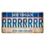 Michigan Great Lakes Splendor Cut License Plate Strips (Set of 8) R