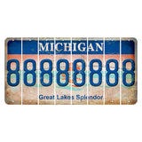 Michigan Great Lakes Splendor Cut License Plate Strips (Set of 8) 8