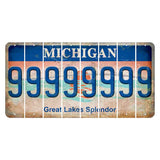 Michigan Great Lakes Splendor Cut License Plate Strips (Set of 8) 9