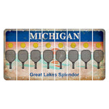 Michigan Great Lakes Splendor Cut License Plate Strips (Set of 8) Pickleball